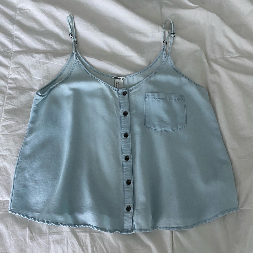 Light Blue Crop Top